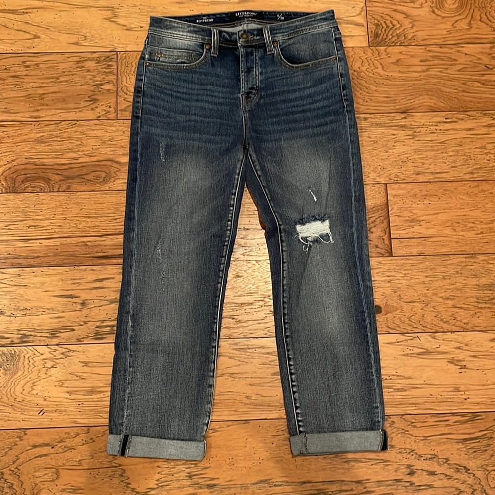 Liverpool “The Boyfriend” Distressed Buttonfly Jeans